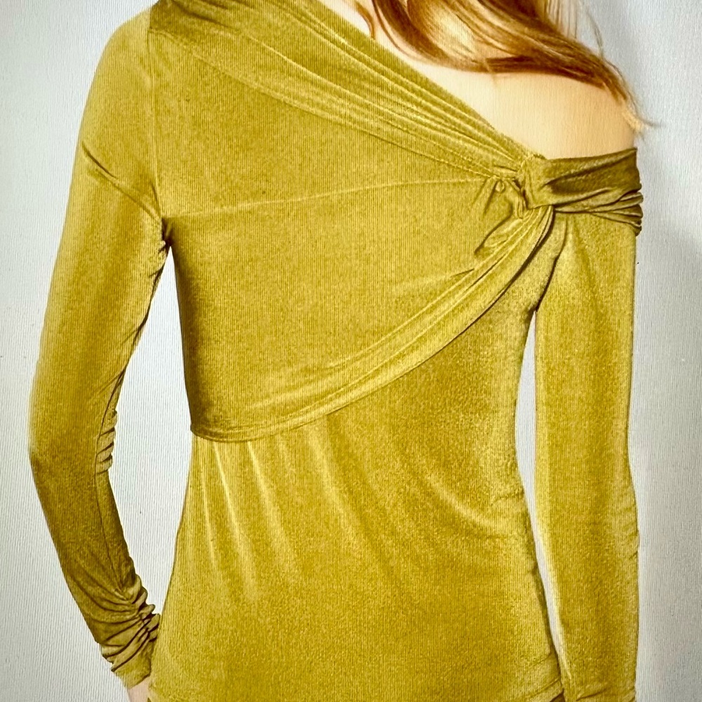 White House Black Market Yellow Off-Shoulder Blouse